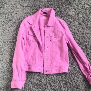 Hot pink denim jacket